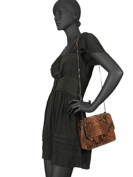 Sac Bandoulière Python Milano Marron python PI180602 vue secondaire 1