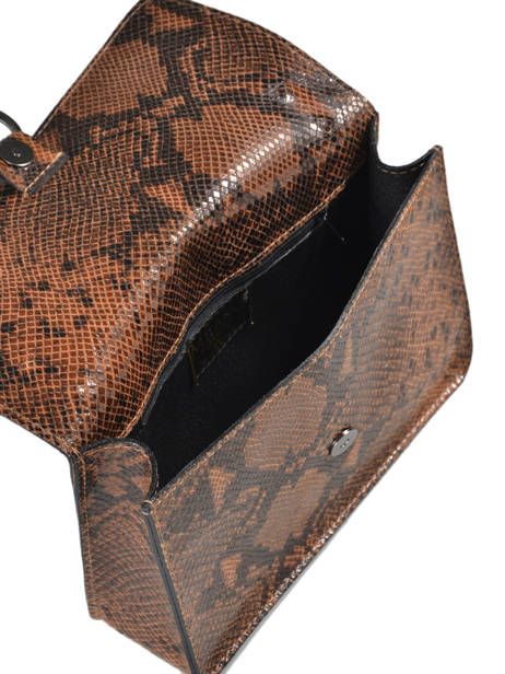 Sac Bandoulière Python Milano Marron python PI180602 vue secondaire 3