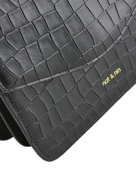Sac Bandoulière Croc Nat et nin Noir croc HERMIONE vue secondaire 1
